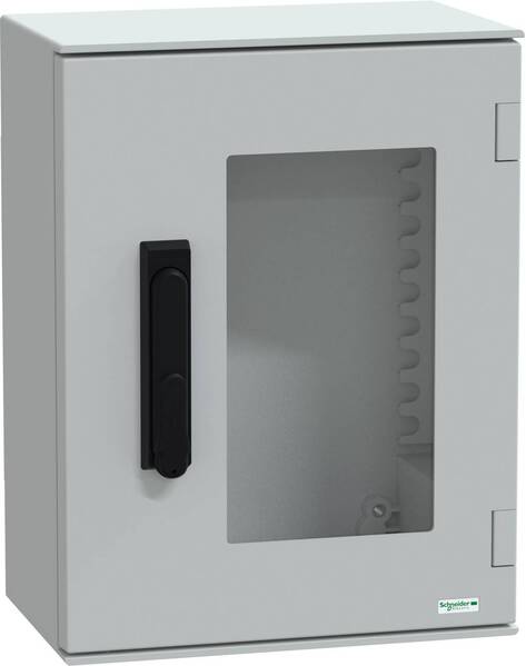 Polyestergehäuse PLM Wandmontage, ohne MP H430xB330xT200mm IP66, transp. Tür 3-P.-Verriegelung Schneider Electric Inh