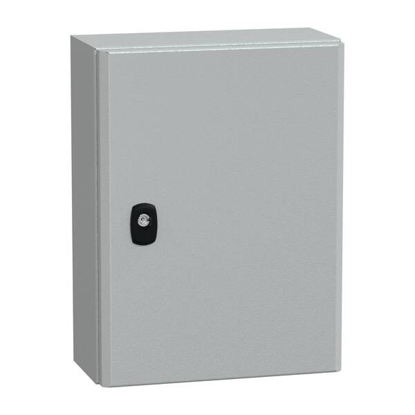 Spacial S3D Volltür ohne Montageplatte H400xB300xT150 IP66 IK10 RAL7035. Schneider Electric Inhalt: 1 St.
