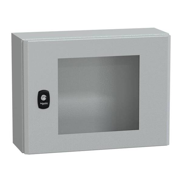 Spacial S3D tspt Tür ohne Montageplatte. H300xB400xT150 IP66 IK08 RAL7035. Schneider Electric Inhalt: 1 St.