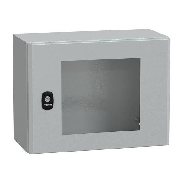 Spacial S3D tspt Tür ohne Montageplatte. H300xB400xT200 IP66 IK08 RAL7035. Schneider Electric Inhalt: 1 St.