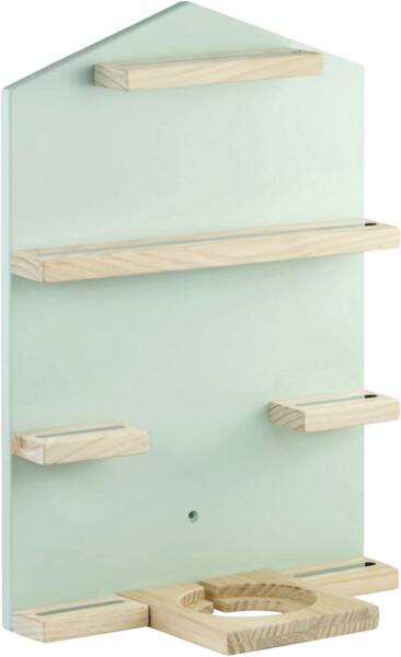 132439 Uni. Holzregal Haus - Mint