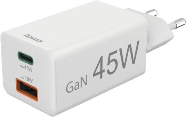 125141 Mini-Lader, GaN, 1USB-C+A, 45W - Weiss