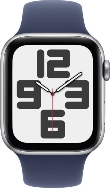 Watch SE GPS, 44mm, Alu, Gr. M/L, denimfarbenes Armband - Silber