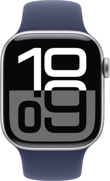 Watch Series 10 GPS, 42mm, Alu, Gr. S/M, denimfarbenes Armba - Silber