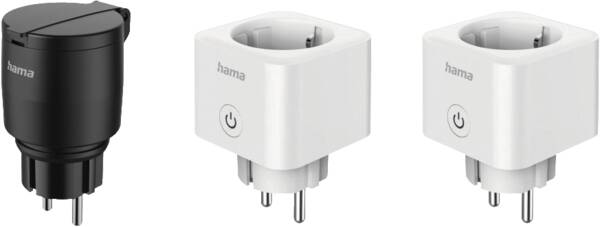 176657 Smartes Steckdosen-Set, Matter 2+1 - Schwarz-Weiss