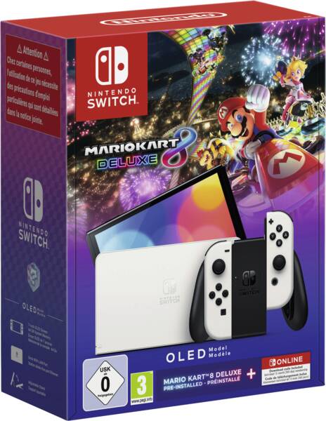 Nintendo Switch OLED-Modell (weiß) + Mario Kart 8 Deluxe