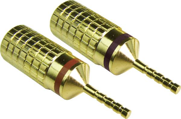 t-101/4S Lautsprecher-Steckverbinder Stecker, gerade Polzahl: 1 Gold 2 St.
