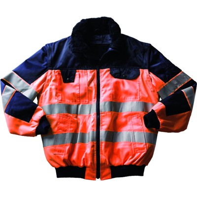 MASCOT® - Multifunktionsjacke Livigno, 80 % PES, 20 % CO, warnorange/blau, Größe 5XL