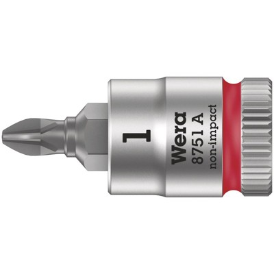 Wera® - Schraubendrehereinsatz Phillips® 8751 A m.Rändel. 6,3mm / 1/4" PH1x28mm