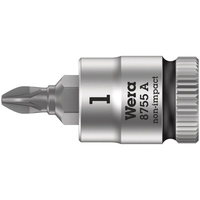 Wera® - Schraubendrehereinsatz Pozidriv 8755 A m.Rändel. 6,3mm / 1/4" PZ1x28mm