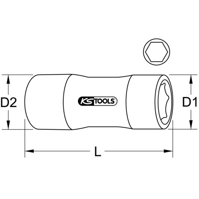 KSTOOLS® - 1/4" Stecknuss mit Schutzisolierung, 9mm