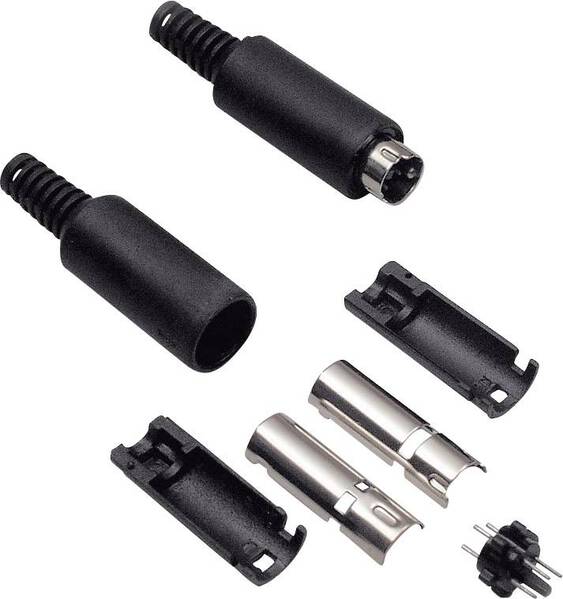 BKL Electronic 0204002 Miniatur-DIN-Rundsteckverbinder Stecker, gerade Polzahl: 4 Schwarz 1 St.