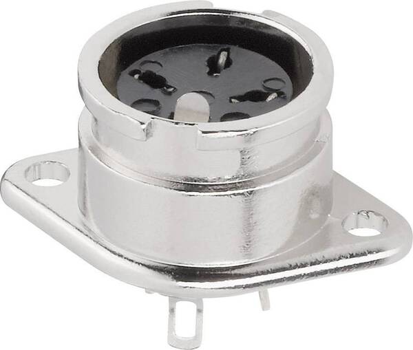 BKL Electronic 0202016 DIN-Rundsteckverbinder Flanschbuchse, Kontakte gerade Polzahl: 4 Silber 1 St.