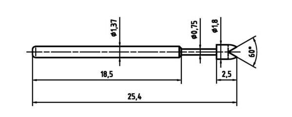 PTR Hartmann 1015-G-0.7N-AU-1.8 Präzisionsprüfstift