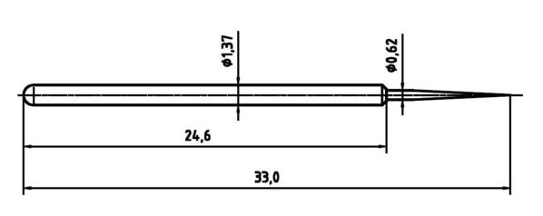PTR Hartmann 1025/E-BST-1.5N-AU-0.62 Präzisionsprüfstift