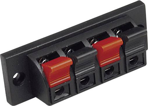 BKL Electronic 0205026 Lautsprecher-Steckverbinder Buchse, Einbau vertikal Polzahl: 4 Schwarz 1 St.