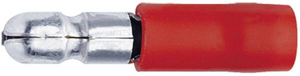 Klauke 1020 Rundstecker 0.50 mm² 1 mm² Stift-Ø: 4 mm Teilisoliert Rot 1 St.