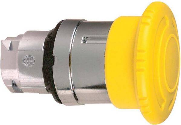 Schneider Electric ZB4BS55 Frontelement für Drucktaster rückstellbar, verriegelbar (Ø) 22 mm unbeschriftet Chrom, Gelb 1