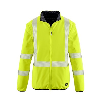 4Protect® - Warnschutz-Softshellwendejacke RENO, warngelb/schwarz, Größe L