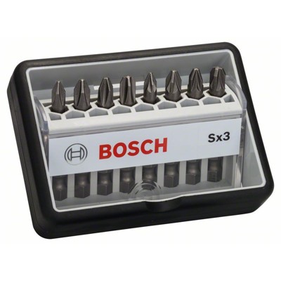 Bosch - 8-tlg. Schrauberbit-Set, Robust Line, Sx PH/PZ, Extra Hard-Ausführung