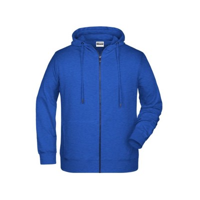 James & Nicholson - Herren Hoody Sweatjacke 8026, tinten-blau-melange, Größe XXL
