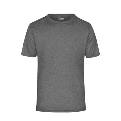 James & Nicholson - Herren Aktiv T-Shirt JN358, dunkel-melange, Größe S