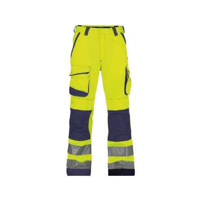 Dassy® - Chicago Warnschutzhose mit Kniepolstertaschen, neongelb/dunkelblau, Schrittlänge Minus, Größe 53