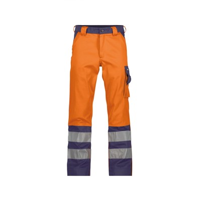 Dassy® - Lancaster Warnschutzhose, neonorange/dunkelblau, Schrittlänge Standard, Größe 66