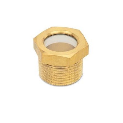 Ganter Norm® - 743.7-18-3/4NPT-B Ölschaugläser mit kegeligem Gewinde, Messing / Floatglas