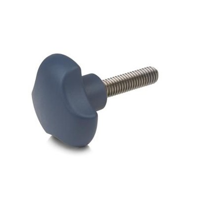 Ganter Norm® - 5342-40-M8-20-MDB Dreisterngriffschrauben, detektierbar, FDA-konformer Kunststoff, Schraube Edelst