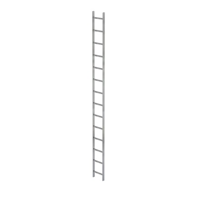 MUNK Günzburger Steigtechnik - Schachtleiter feuerverzinkt 14Sp, B innen 300 außen 340mm, L 3920mm