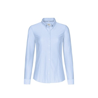 HAKRO - Bluse Natural Stretch 129, ozeanblau, Größe L