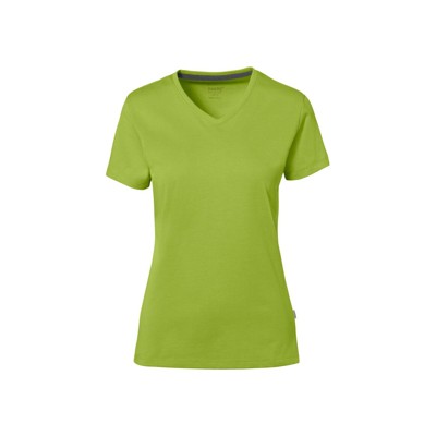 HAKRO - Cotton Tec® Damen V-Shirt 169, kiwi, Größe L