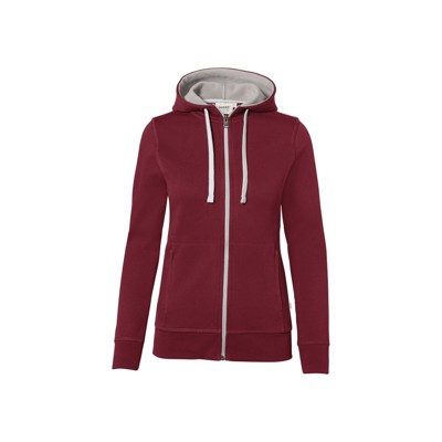 HAKRO - Damen Kapuzenjacke Bonded 255, weinrot/silber, Größe XS