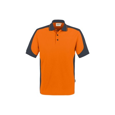 HAKRO - Poloshirt Contrast Mikralinar® 839, orange/anthrazit, Größe XS