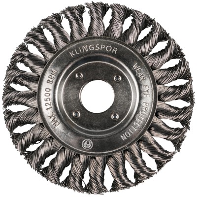 KLINGSPOR - BR 600 Z Rundbürste gezopft einreihig, 178 x 14 mm, Gewinde M 14 0,5 Stahl