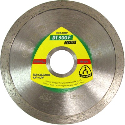 KLINGSPOR - Diamanttrennscheibe DT 300 F, 115 x 1,6 x 22,23mm 1,6 x 7mm, geschlossener Rand