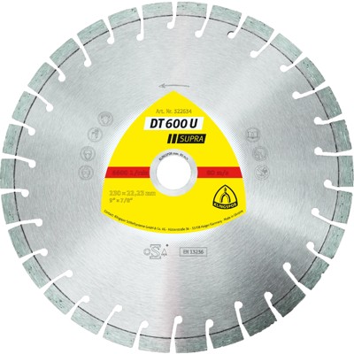 KLINGSPOR - Diamanttrennscheibe DT 600 U, 100 x 2,4 x 16mm 11 Segmente 20 x 2,4 x 9mm