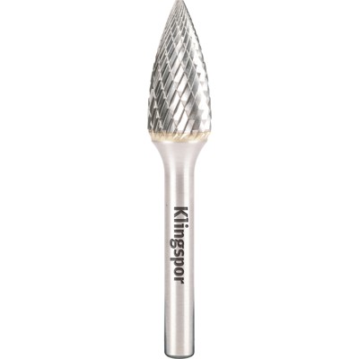 KLINGSPOR - Hartmetallfräser HF 100 G, 6,3 x 12,7 x 3mm Kreuzverzahnung, 5 Stück