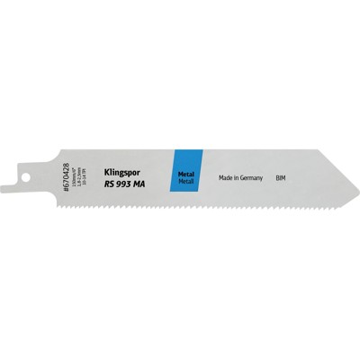 KLINGSPOR - RS 993 MA Säbelsägeblätter, 225 x 25,4 x 0,9 mm Nutzlänge 205Bi-Metall, gefräst, geschränkt , 10-14 Zähne pro Zoll, SB-verpackt im Karton