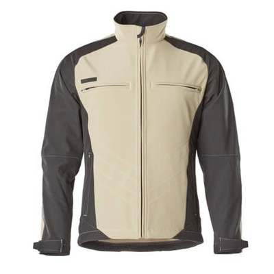 MASCOT® - Dresden Soft Shell Jacke UNIQUE, Hellkhaki/Schwarz, Größe XL
