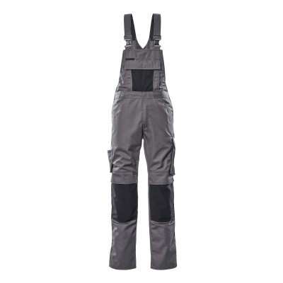 MASCOT® - Augsburg Latzhose mit Knietaschen UNIQUE, Anthrazit/Schwarz, Größe 76C56