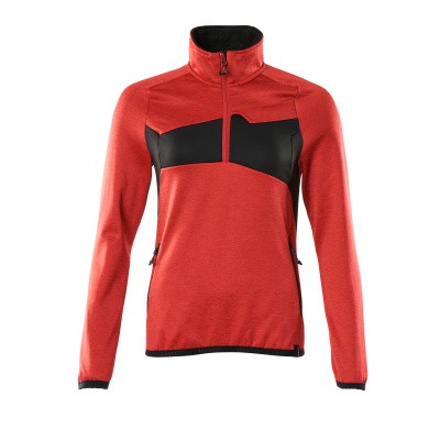 MASCOT® - Fleecepullover ACCELERATE mit kurzem Reißverschluss Verkehrsrot/Schwarz 18053-316-20209, Größe XL
