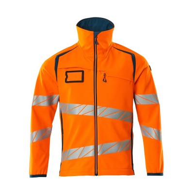 MASCOT® - Soft Shell Jacke ACCELERATE SAFE, hi-vis Orange/Dunkelpetroleum, Größe L
