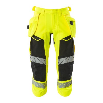 MASCOT® - Dreiviertel-Hose mit Hängetaschen - ACCELERATE SAFE - hi-vis Gelb/Schwarz, Gr. C50