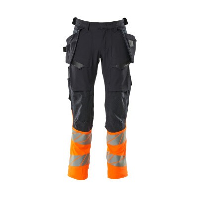 MASCOT® - Hose mit Hängetaschen ACCELERATE SAFE, Schwarzblau/hi-vis Orange, Größe 76C56
