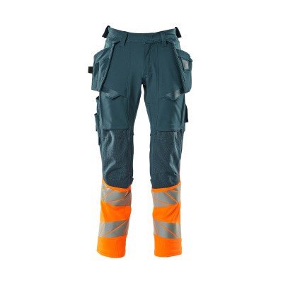 MASCOT® - Hose mit Hängetaschen - ACCELERATE SAFE - Dunkelpetroleum/hi-vis Orange, Gr. 76C51