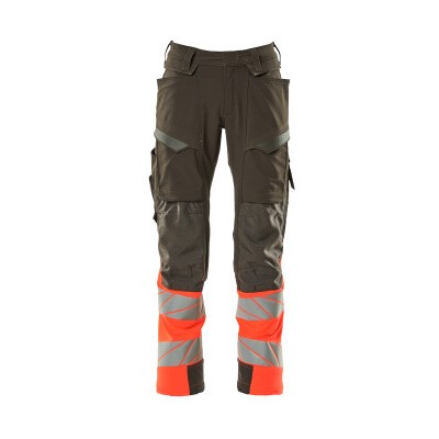 MASCOT® - Hose mit Knietaschen ACCELERATE SAFE, Dunkelanthrazit/hi-vis Rot, Größe 90C50
