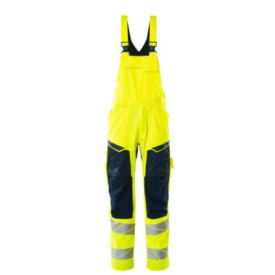 MASCOT® - Latzhose mit Knietaschen ACCELERATE SAFE, hi-vis Gelb/Schwarzblau, Größe 76C46