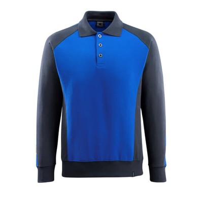MASCOT® - Polo-Sweatshirt UNIQUE, Kornblau/Schwarzblau, Größe 4XL